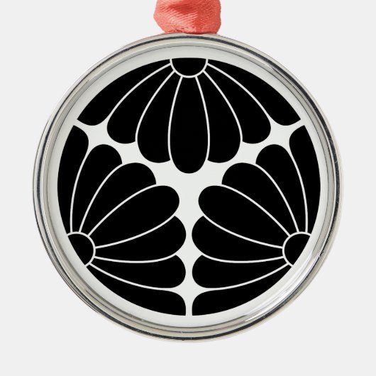 Drieledige chrysanten metalen ornament (Voorkant)