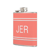 Drieletter initials Geborduurd drank Coral Heupfles (Links)