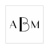 Drieletter monogram initialen rubberstempel (Afrduk)