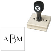 Drieletter monogram initialen rubberstempel (Gestempeld)