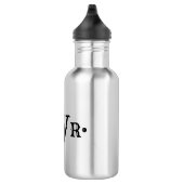Drieletter monogram op maat Elegant Zwart & Wit Waterfles (Rechts)