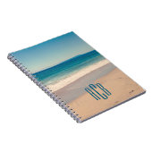 Drieletter monogram vakantie strandfoto notitieboek (Rechterzijde)