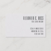 Drieletterig monogram grijze marmer en zwart visitekaartje (Achterkant)