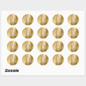 Drieletterig monogram van goud folie ronde sticker (Vel)