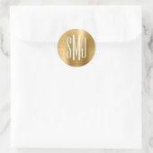 Drieletterig monogram van goud folie ronde sticker (Tas)