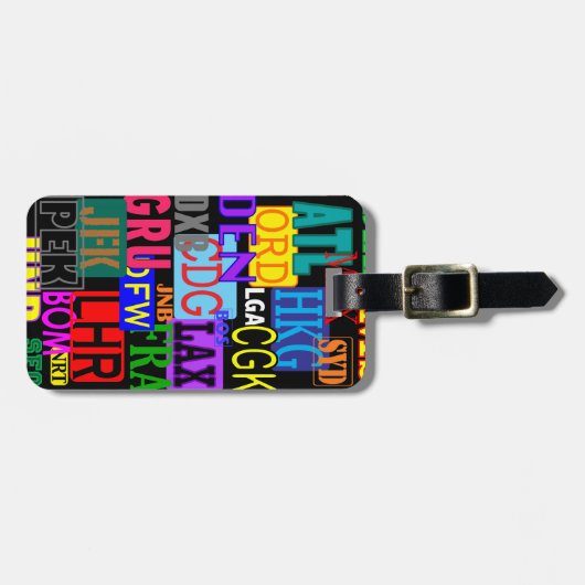 Drieletterige drieletterige luchthavencodes bagagelabel (Voorkant horizontaal)