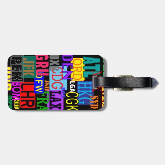 Drieletterige drieletterige luchthavencodes bagagelabel (Achterkant horizontaal)