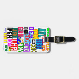 Drieletterige drieletterige luchthavencodes bagagelabel