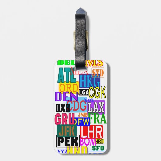 Drieletterige drieletterige luchthavencodes bagagelabel (Achterkant verticaal)