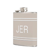Drieletterige initialen geborduurd drank khaki heupfles (Links)