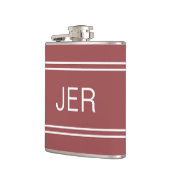 Drieletterige Initialen monogrammen Dark Trendy Re Heupfles (Links)