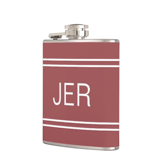 Drieletterige Initialen monogrammen Dark Trendy Re Heupfles (Links)