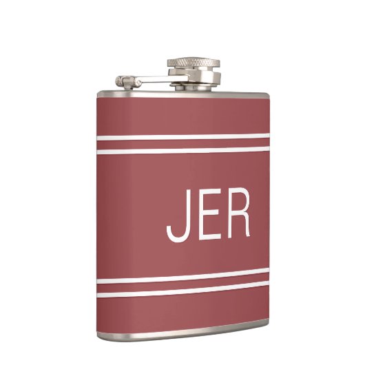 Drieletterige Initialen monogrammen Dark Trendy Re Heupfles (Rechts)