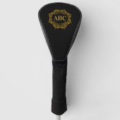 Drieletterige monogram en naam in Gold Circle Lijs Golfheadcover (Voorkant)