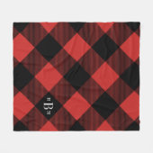 Drieletterige monogram rode buffelcontrole fleece deken (Voorkant (Horizontaal))
