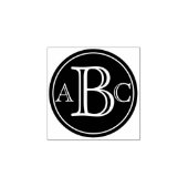 Drieletterige monogram verzegeling rubberstempel (Afrduk)