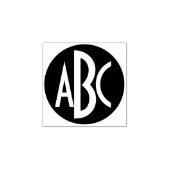 Drieletterige monogram verzegeling rubberstempel (Afrduk)