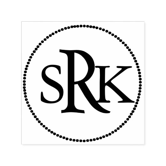 Drieletterige monogram zelfinkend stempel (Design)