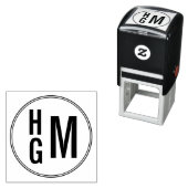 Drieletterige monogram zelfinkend stempel (In situ)