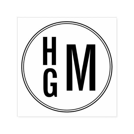 Drieletterige monogram zelfinkend stempel (Design)