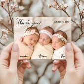 Drieling Baby Meisjes Bedankt Kaart Met Foto