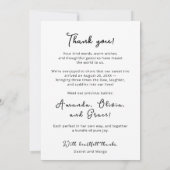 Drieling Baby Meisjes Bedankt Kaart Met Foto (Achterkant)