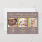 Drieling baby's geboorteaankondiging welkom Kaart (Voorkant)