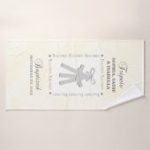 Drieling Doop op Gele 3 Kruizen Gepersonaliseerd Badhanddoek (Badhanddoek)