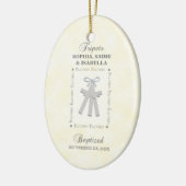 Drieling Doop op Gele 3 Kruizen Gepersonaliseerd Keramisch Ornament (Links)