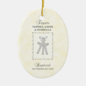 Drieling Doop op Gele 3 Kruizen Gepersonaliseerd Keramisch Ornament (Voorkant)