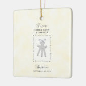 Drieling Doop op Gele 3 Kruizen Gepersonaliseerd Keramisch Ornament (Links)