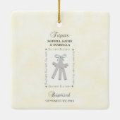 Drieling Doop op Gele 3 Kruizen Gepersonaliseerd Keramisch Ornament (Achterkant)