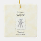 Drieling Doop op Gele 3 Kruizen Gepersonaliseerd Keramisch Ornament (Voorkant)