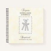 Drieling Doop op Gele 3 Kruizen Gepersonaliseerd Notitieboek (Voorkant)