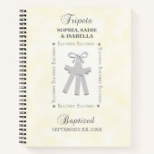 Drieling Doop op Gele 3 Kruizen Gepersonaliseerd Notitieboek (Voorkant)
