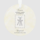 Drieling Doop op Gele 3 Kruizen Gepersonaliseerd Ornament (achterkant)