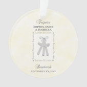 Drieling Doop op Gele 3 Kruizen Gepersonaliseerd Ornament (voorkant)