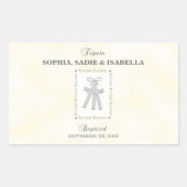 Drieling Doop op Gele 3 Kruizen Gepersonaliseerd Rechthoekige Sticker (Voorkant)