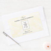 Drieling Doop op Gele 3 Kruizen Gepersonaliseerd Rechthoekige Sticker (Envelop)