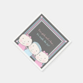 Drieling Meisje Jongen Roze Blauw Baby Joy Napkin Servetten (Hoek)
