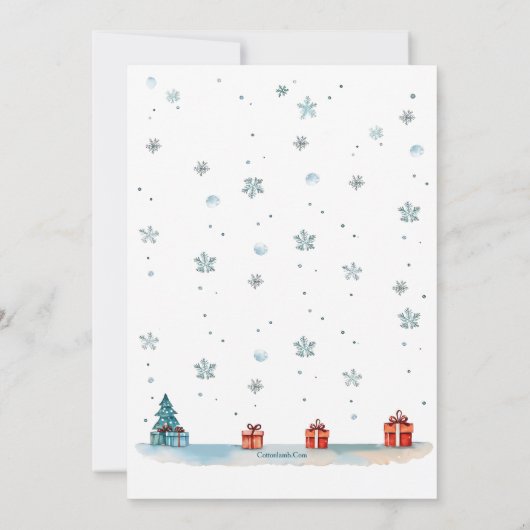 Drieling Meisjes Kerstfeest Kaart (Achterkant)