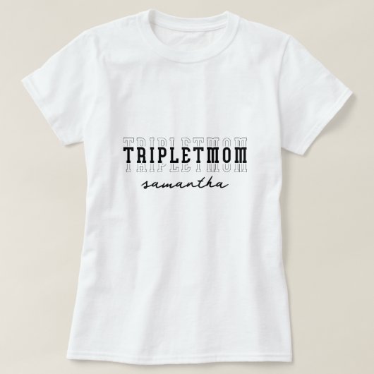 Drieling moeder van 3 Custom Monogram Moederdag Gi T-shirt (Design voorkant)