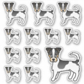 Drieling ruwharige Jack Russell Terrier honden Sticker (Voorkant)
