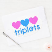 Drieling Twee Meisjes Een Jongen Ovale Sticker (Envelop)