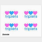Drieling Twee Meisjes Een Jongen Ovale Sticker (Vel)