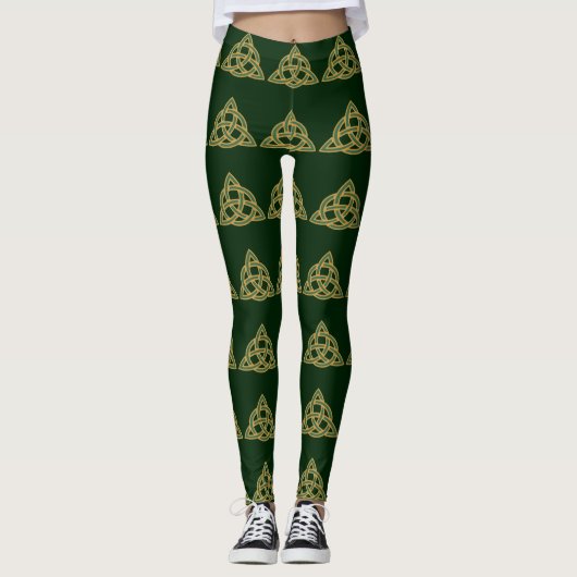 Drielingknoop Groene Leggings (Voorkant)