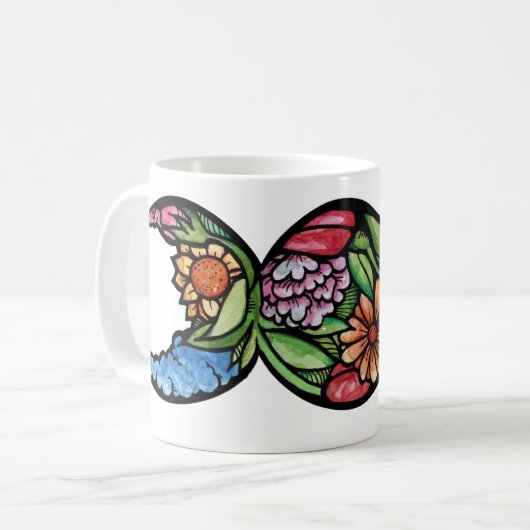 Drielings Maansymbool Bloei Koffiemok (Voorkant links)