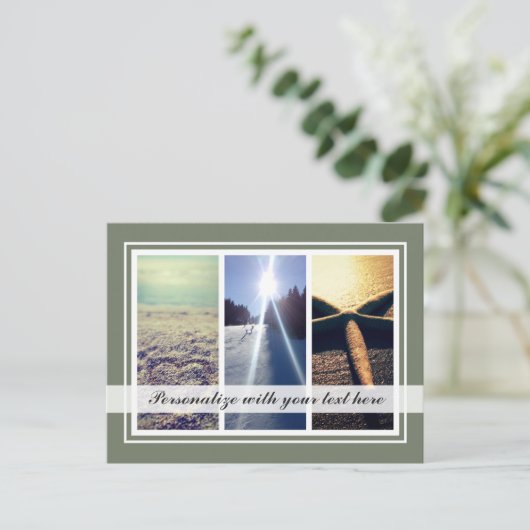 Drieluik 3 foto collage sjabloon Vakantie briefkaa (Staand voorkant)