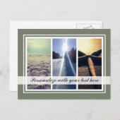 Drieluik 3 foto collage sjabloon Vakantie briefkaa (Voorkant / Achterkant)