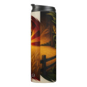 Drieluik herten Amerikaanse vlag Boerderij Thermosbeker (Geroteerd rechts)